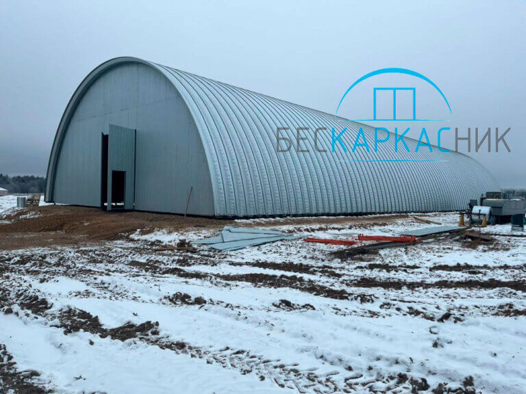 Бескаркасный ангар с утеплением 20Х50